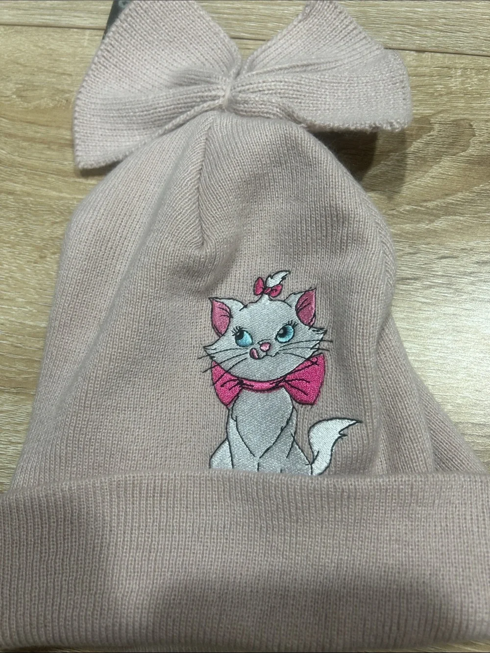 Aristocrats embroidered Pink Bow Hat - Soft Knit